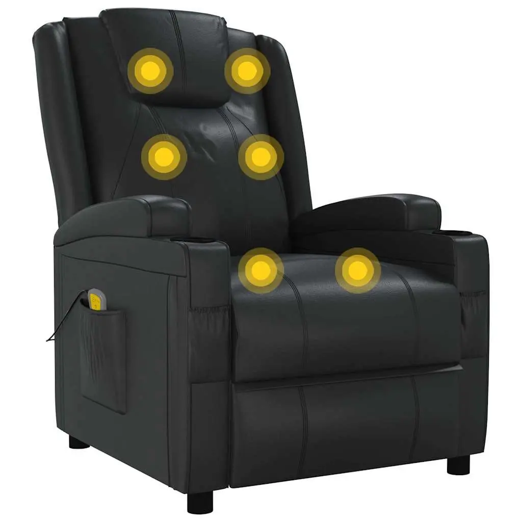 Electric Massage Chair for Home Black Reclining Size
