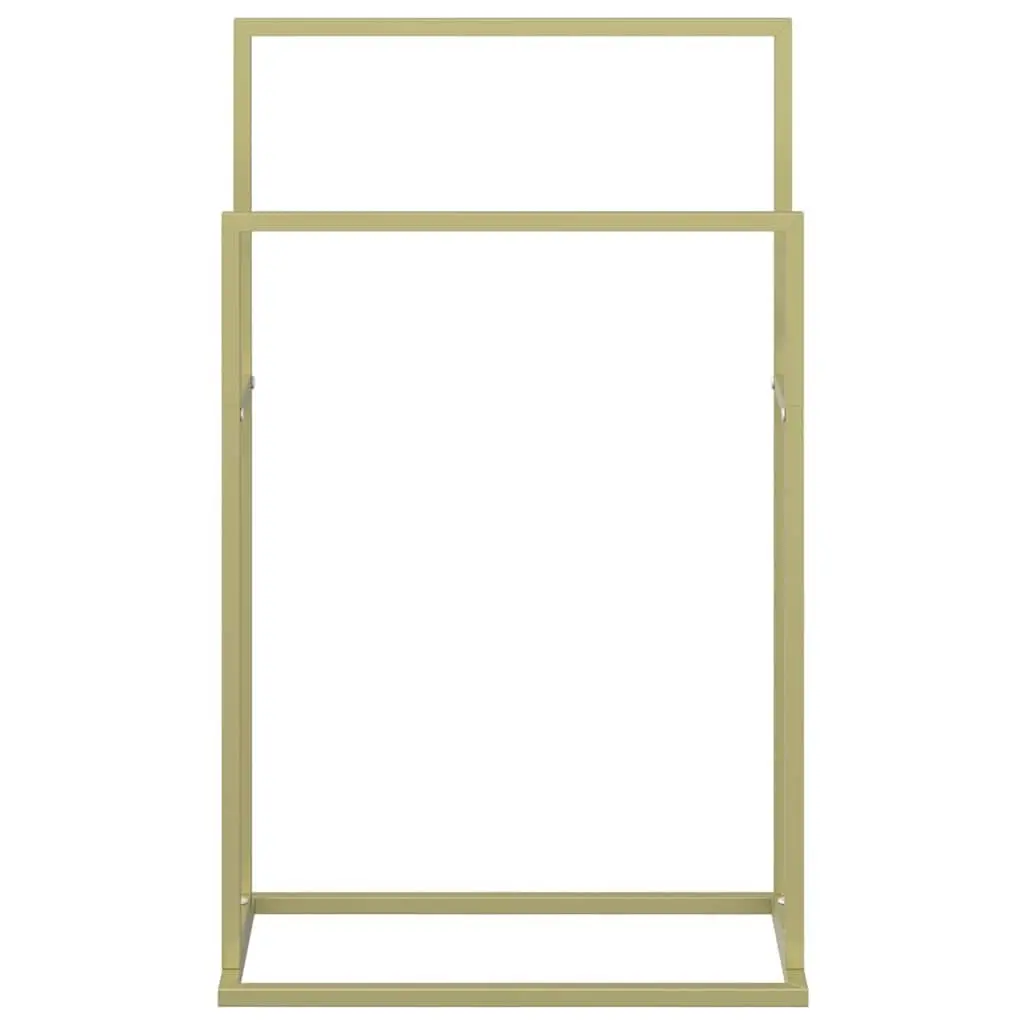 Freestanding Towel Rack Bathroom 2-Tier Gold 48 x 24 x 78.5 cm