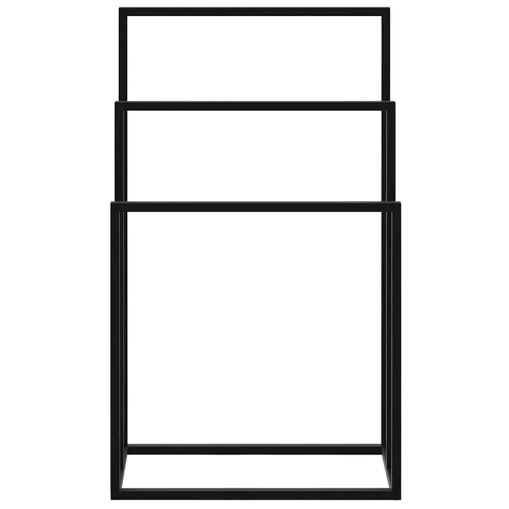 Freestanding Towel Rack Bathroom Storage Holder 3 Tier Black Iron