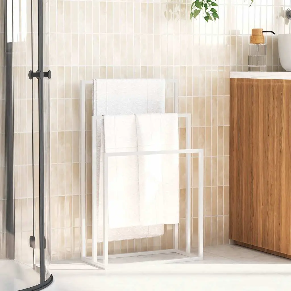 Freestanding Towel Rack 3 Tier White Bathroom Storage Holder Stand Organiser