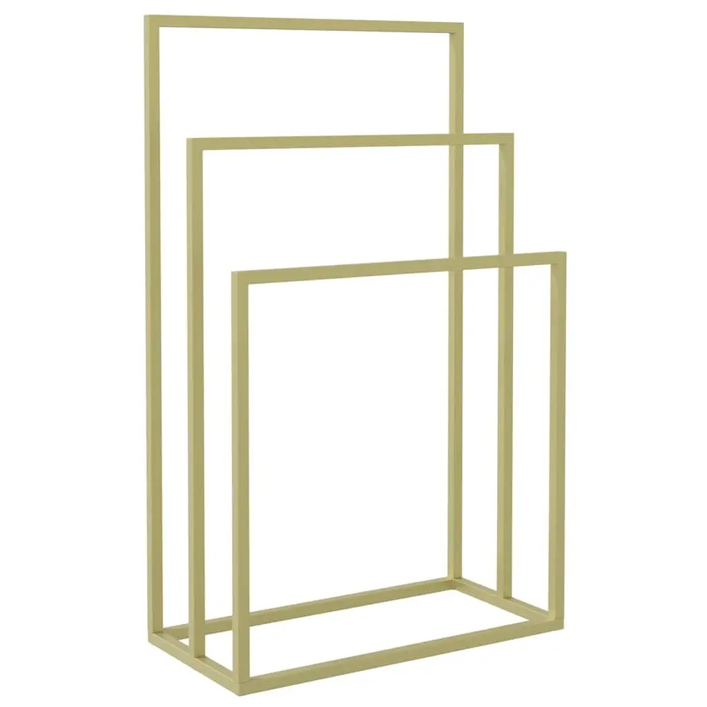 Freestanding Towel Rack Bathroom Storage 3 Tier Iron Gold