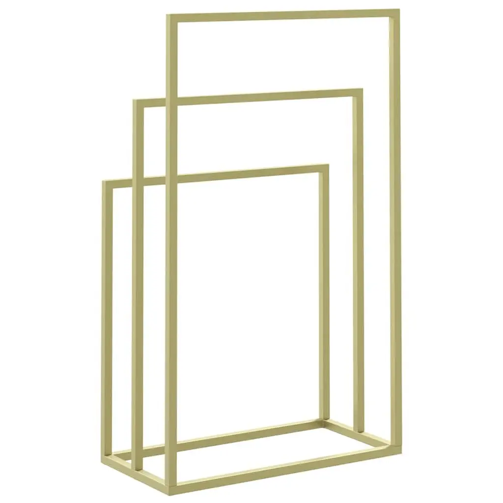 Freestanding Towel Rack Bathroom Storage 3 Tier Iron Gold