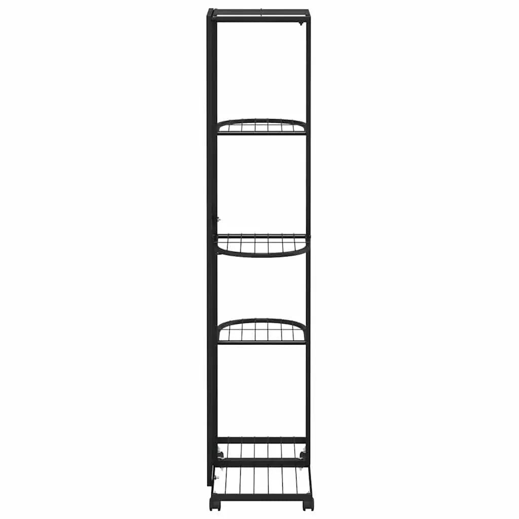 5-Tier Flower Stand with Wheels Iron Plant Rack Corner Shelf Display Stand