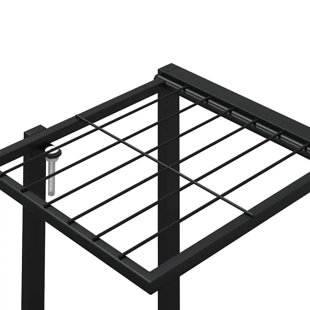 Plant Stand with Wheels Black Iron Flower Display Shelf Gardening Storage Rack