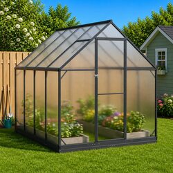 Garden Greenhouse Tunnel: Anthracite, 183.5 x 243.5 x 207 cm