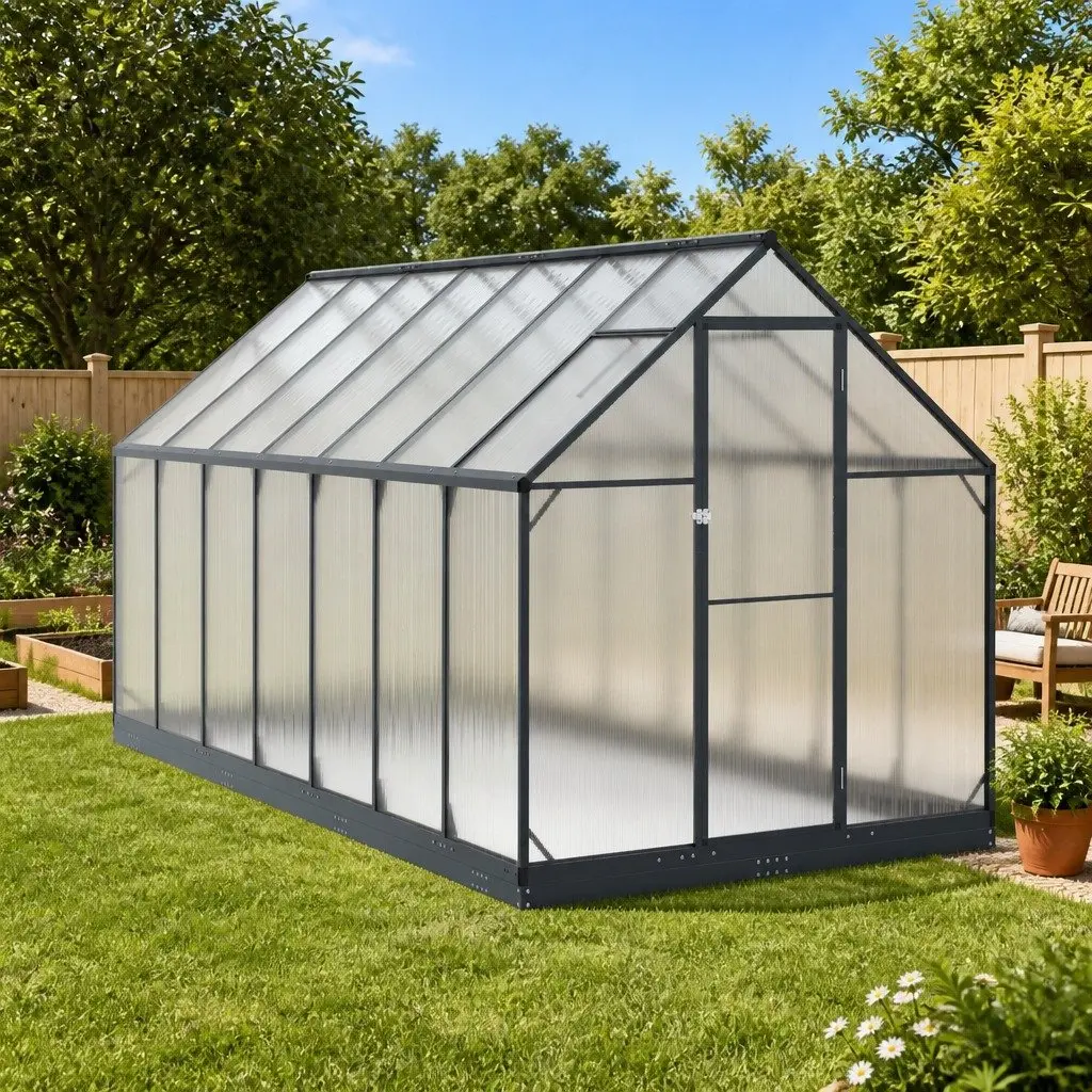 Garden Greenhouse Tunnel Anthracite Adjustable Height Weather-Resistant
