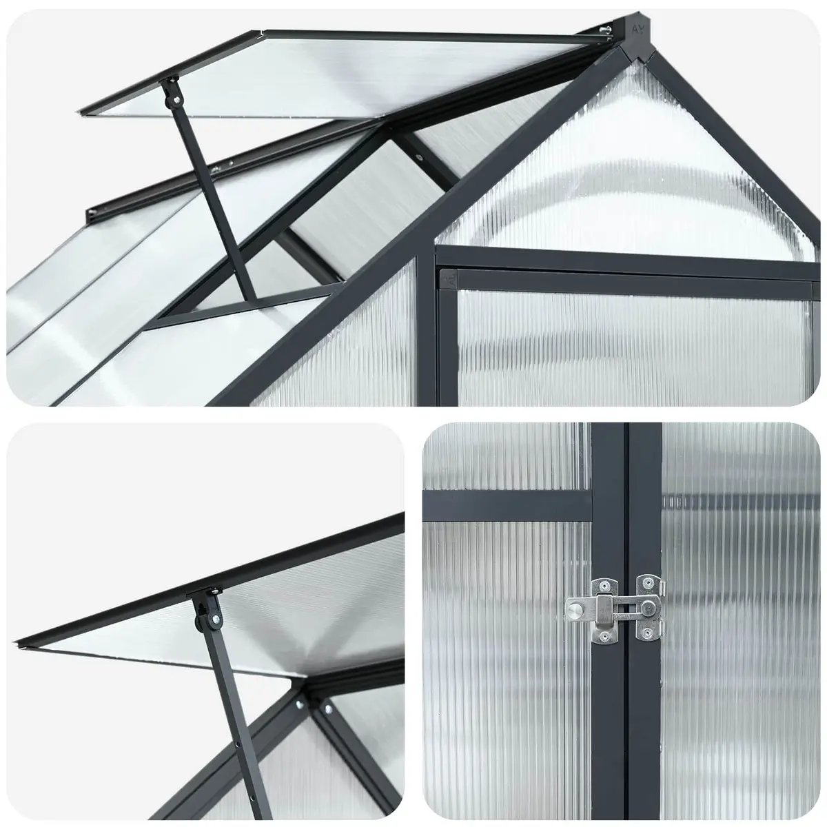 Garden Greenhouse Tunnel Anthracite Adjustable Height Weather-Resistant