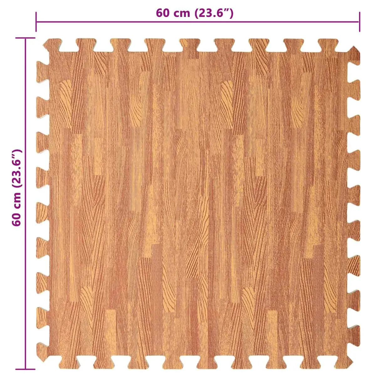 Pool Ground Mat 6 Pieces EVA Foam Brown Modular Poolside Non-Slip Water