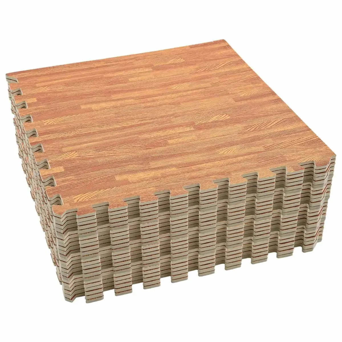 Pool Ground Mat 24 Pieces EVA Foam Modular Interlocking Tiles Poolside Brown