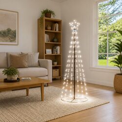 Christmas Cone Tree: 180cm with 108 Cold White LEDs