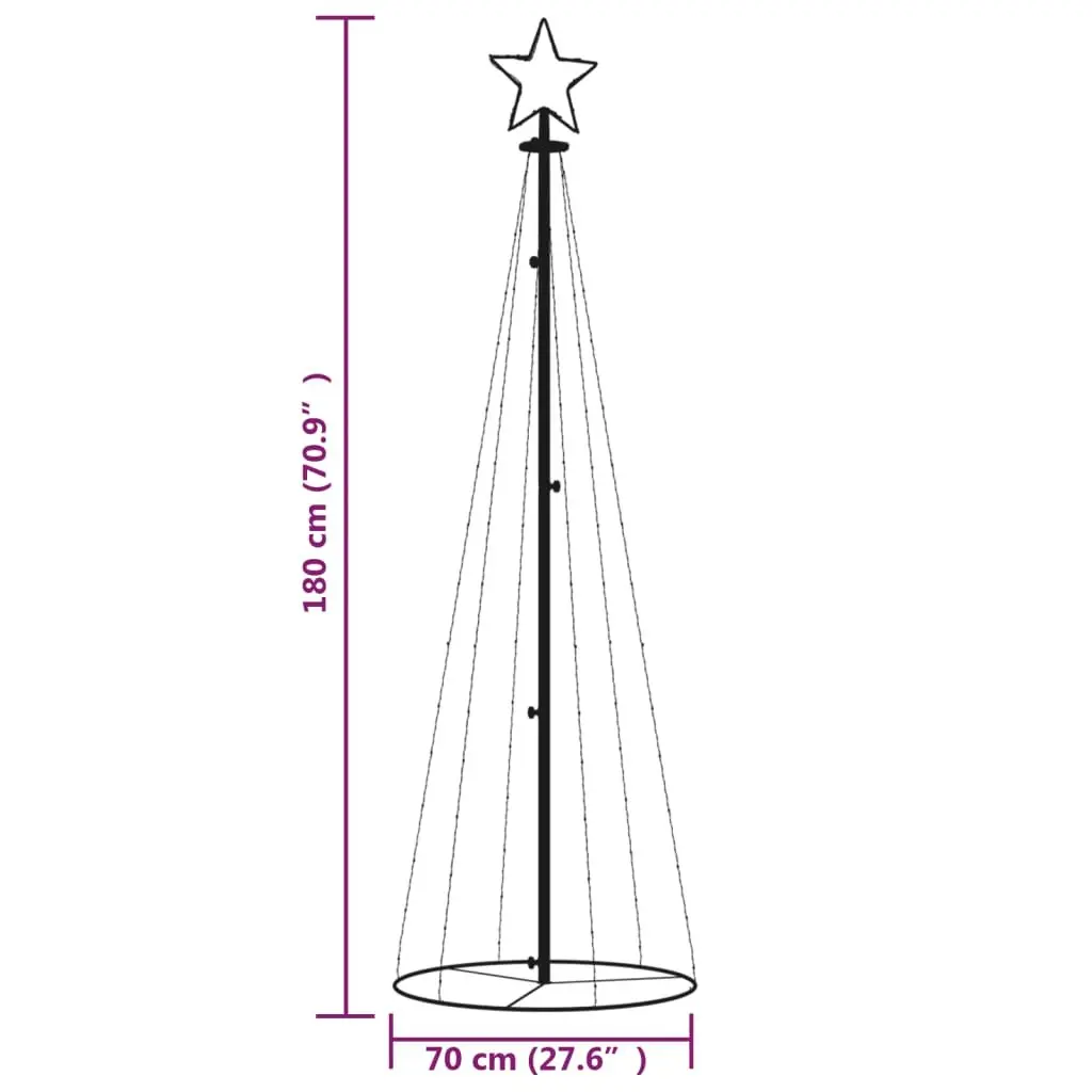 Christmas Cone Tree Indoor Outdoor 180cm 108 LEDs