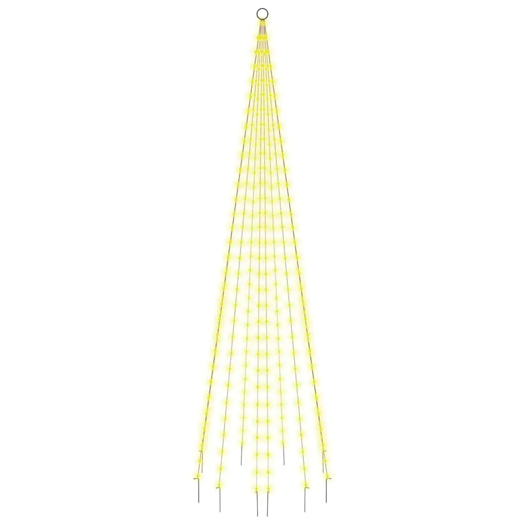 Christmas Tree Flagpole Light Outdoor 300cm 310 Warm White LEDs 8 Effects