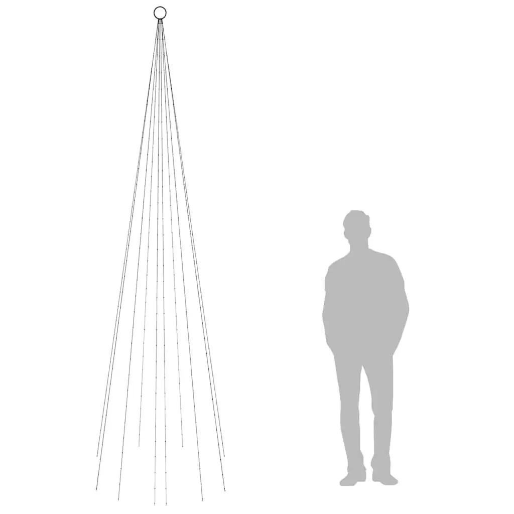 Christmas Tree Flagpole Light Outdoor 300cm 310 Warm White LEDs 8 Effects