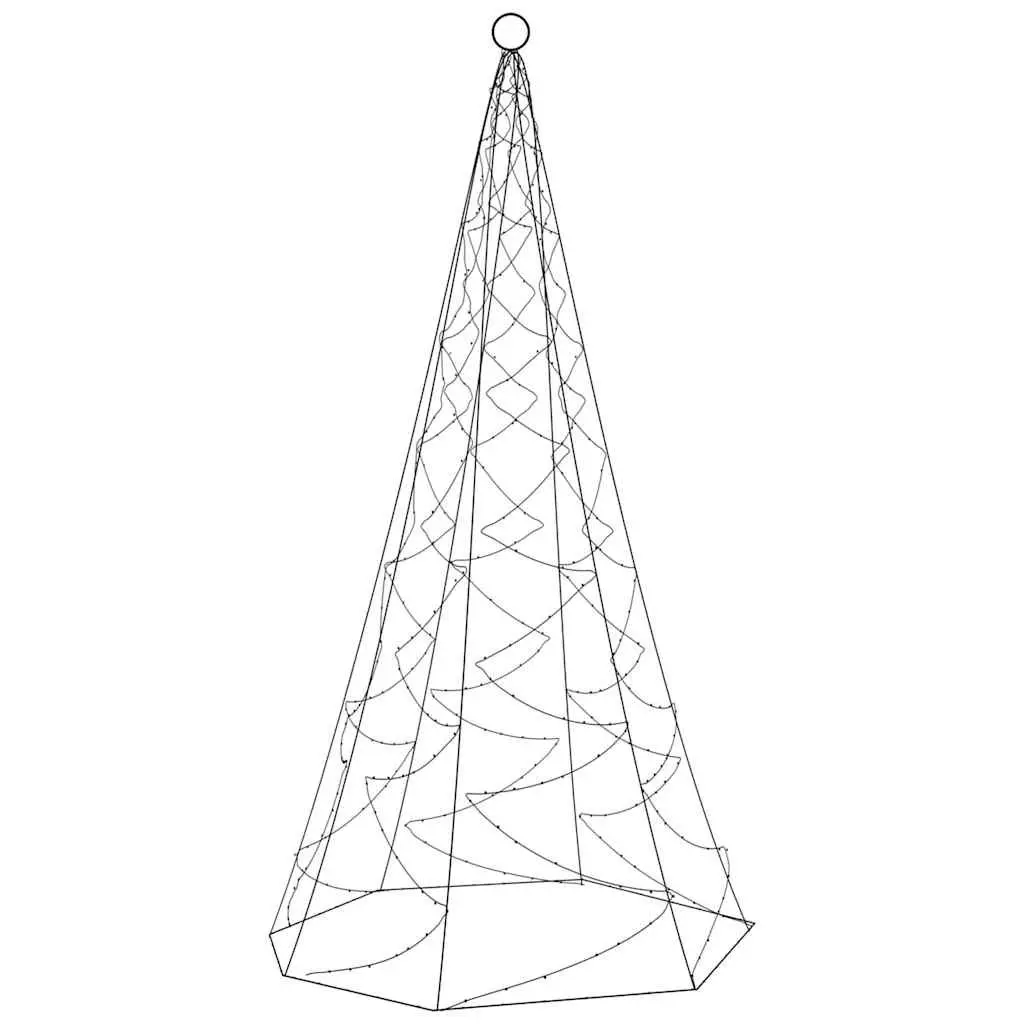 LED Christmas Tree for Flagpole 180cm 200 Warm White Lights 8 Effects