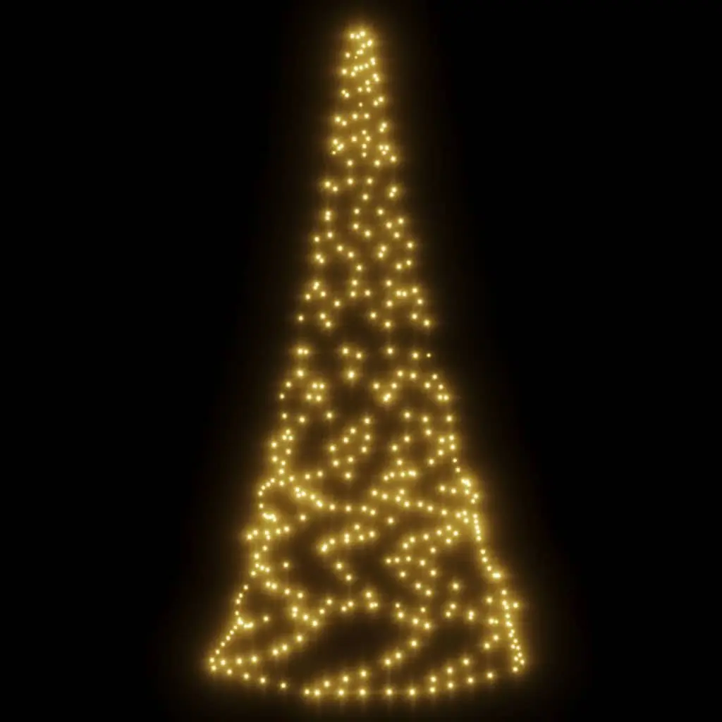 LED Christmas Tree for Flagpole 180cm 200 Warm White Lights 8 Effects