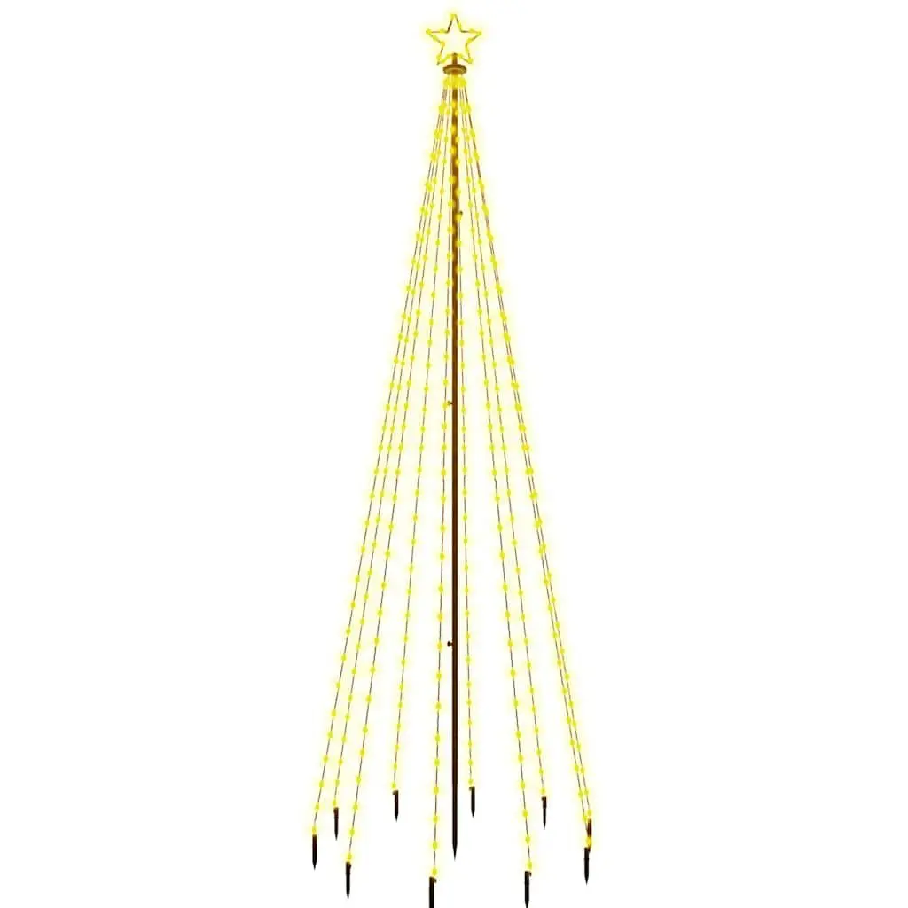 Christmas Tree with Spike Warm White 310 LEDs 300cm Height Holiday Home Decor