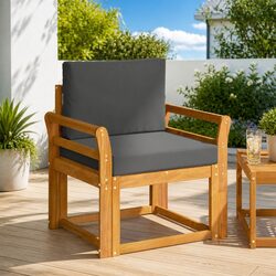 Outdoor Sectional Sofa Set - Solid Acacia Wood, Brown