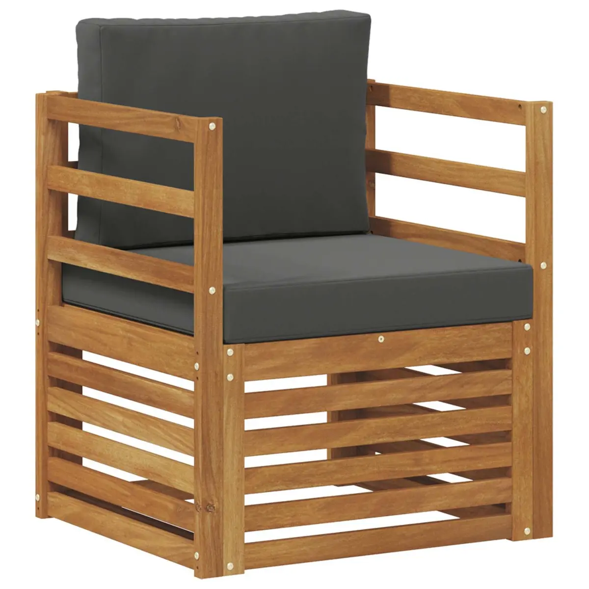 Outdoor Sectional Sofa Set Garden Terrace Brown Solid Acacia Wood