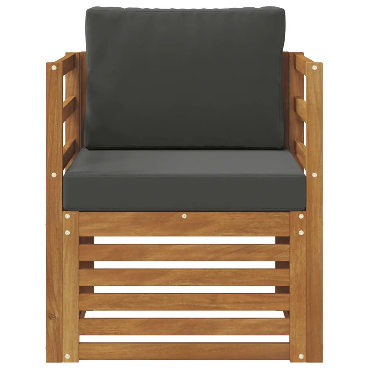 Outdoor Sectional Sofa Set Garden Terrace Brown Solid Acacia Wood
