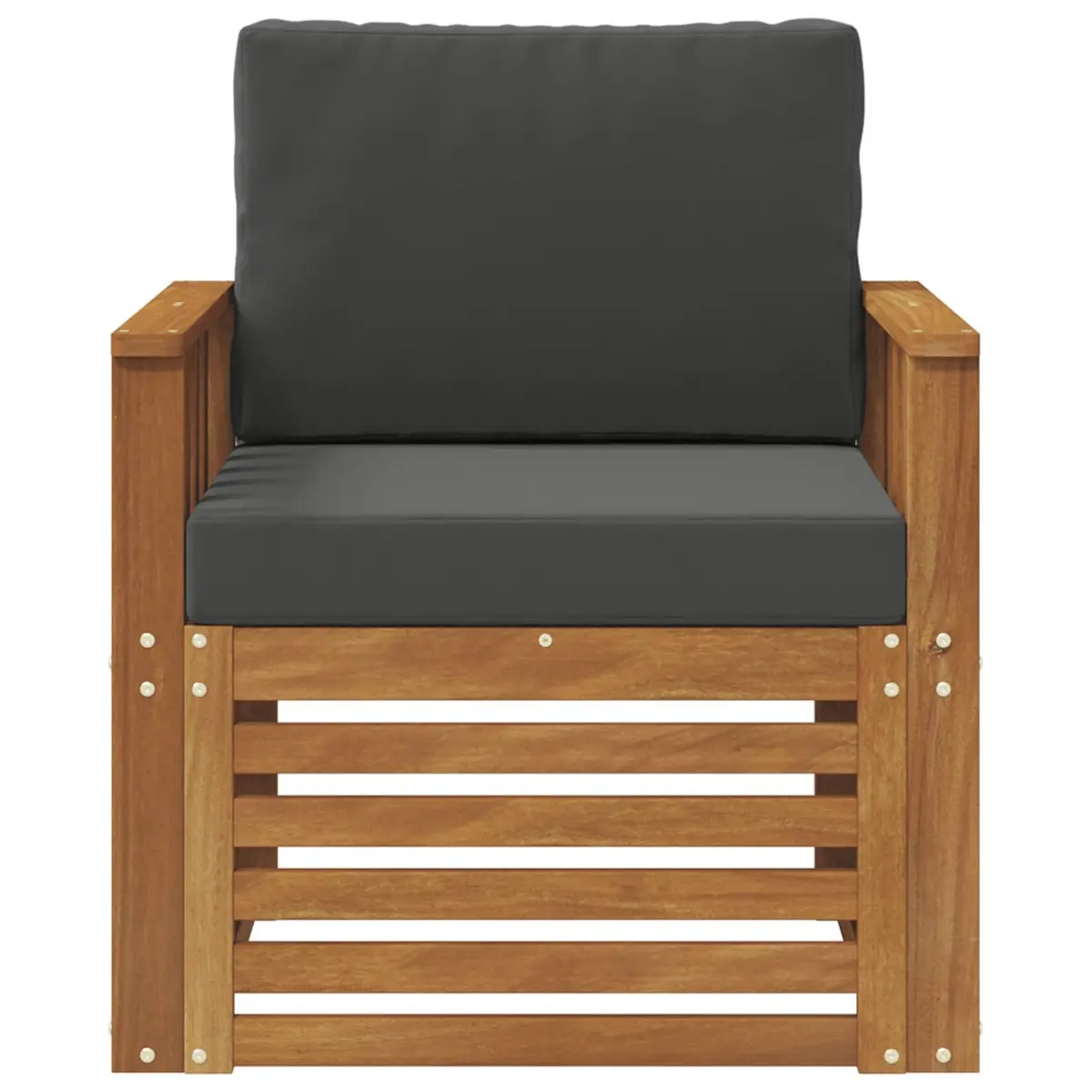Outdoor Sectional Sofa Set Modular Garden Seating Brown Solid Wood Furniture