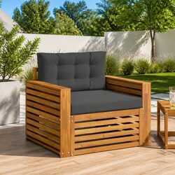 Outdoor Sectional Sofa Set with Solid Acacia Wood