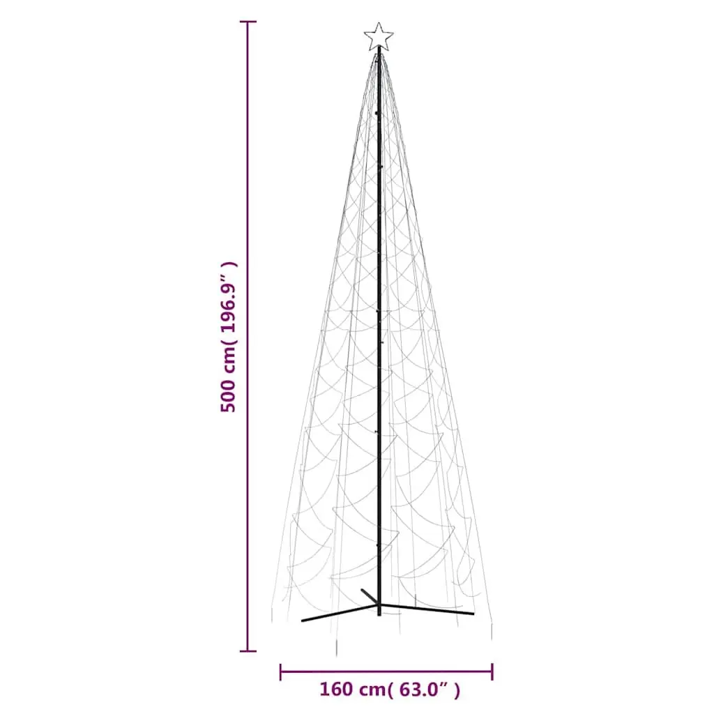 500cm Christmas Cone Tree with 1400 LEDs
