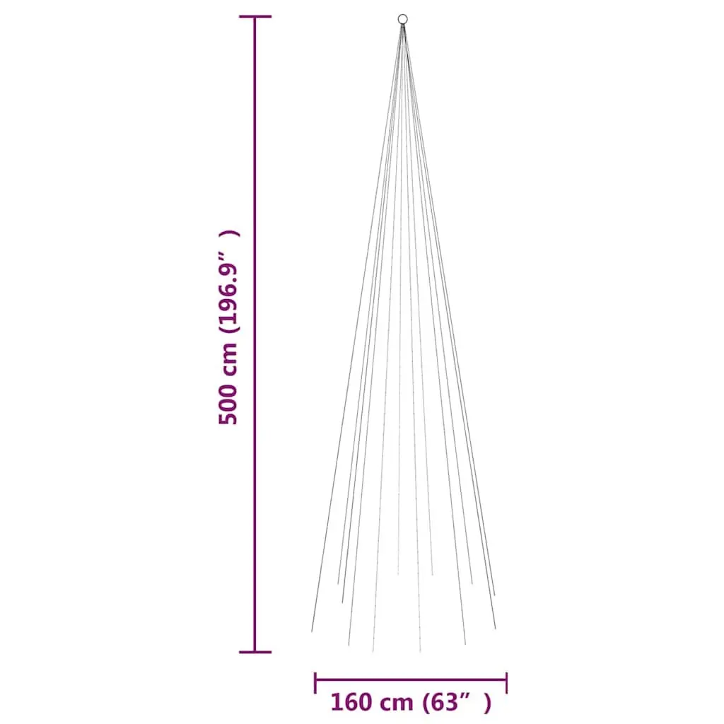 500cm Flagpole Mounted LED Christmas Tree