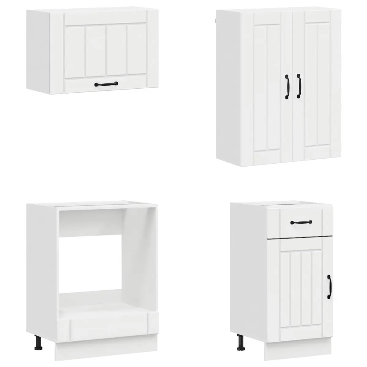8PieceEngineeredWoodHighGlossWhiteKitchenCabinetStorageUnitModernDesign