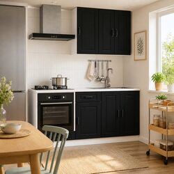 5-Piece Black Kitchen Cabinet Unit: Dimensions & Specs