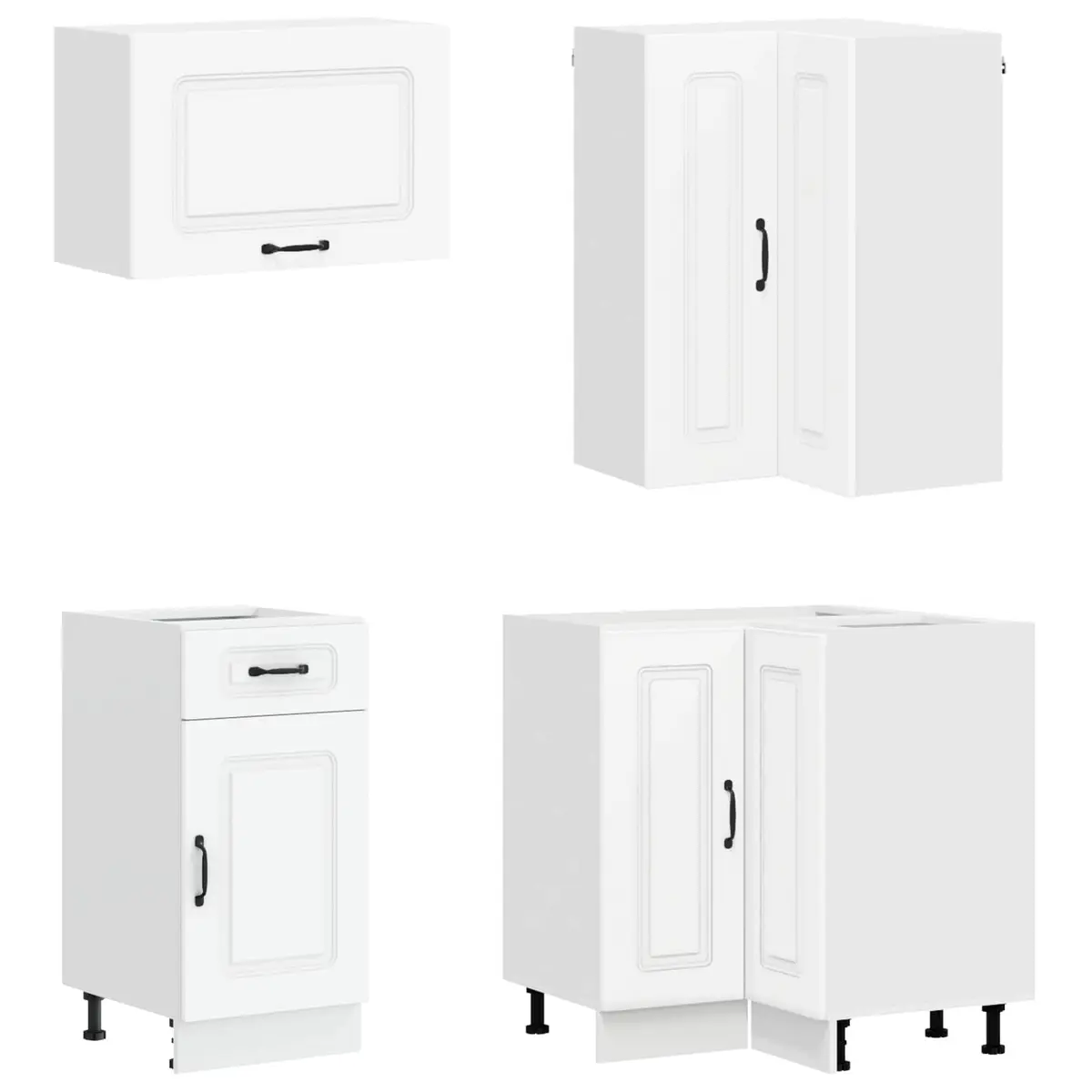 8-Piece White Engineered Wood Cabinets