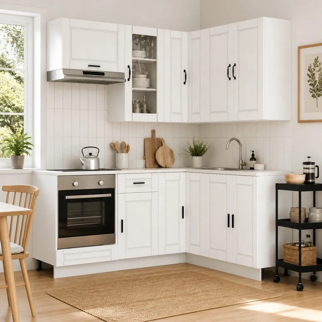 8 Piece Kitchen Cabinet Unit in White