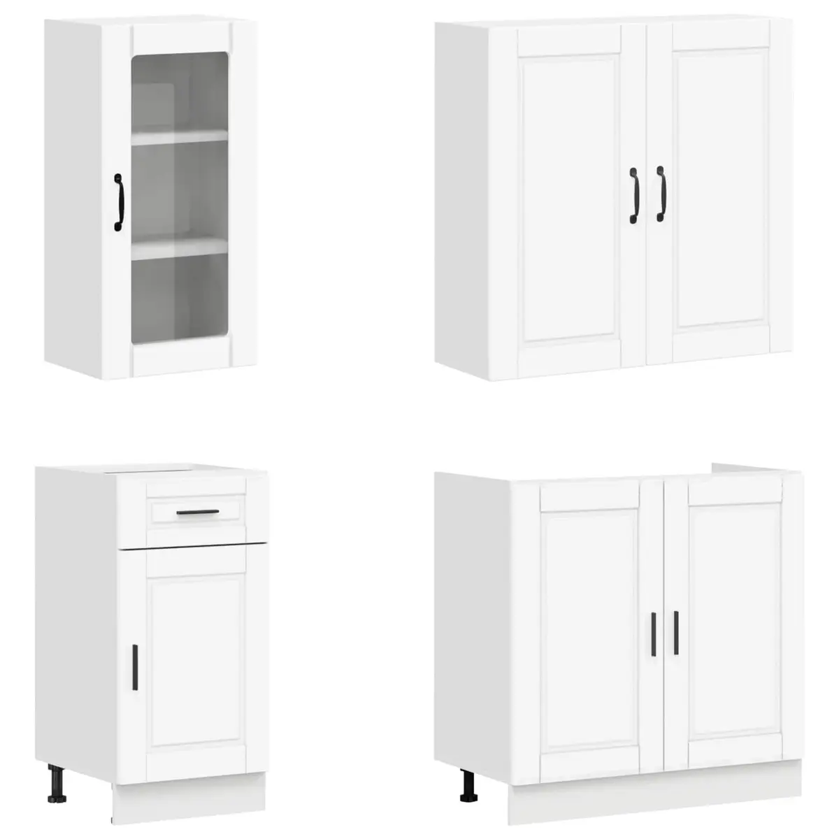 8 Piece Kitchen Cabinet Unit in White