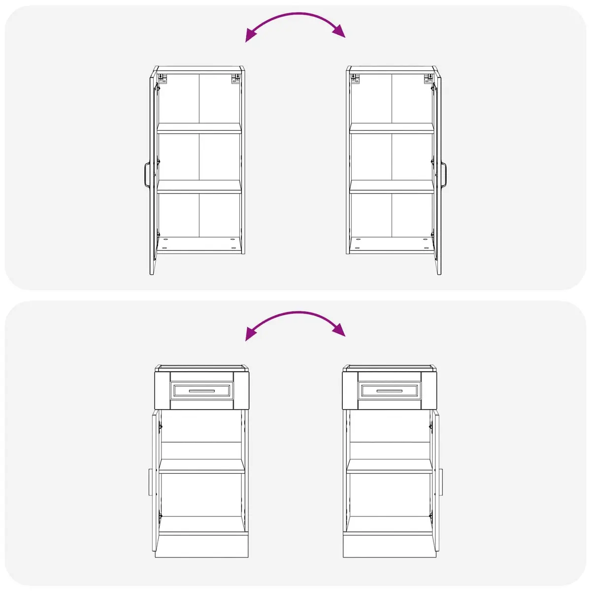 8 Piece Kitchen Cabinet Unit in White