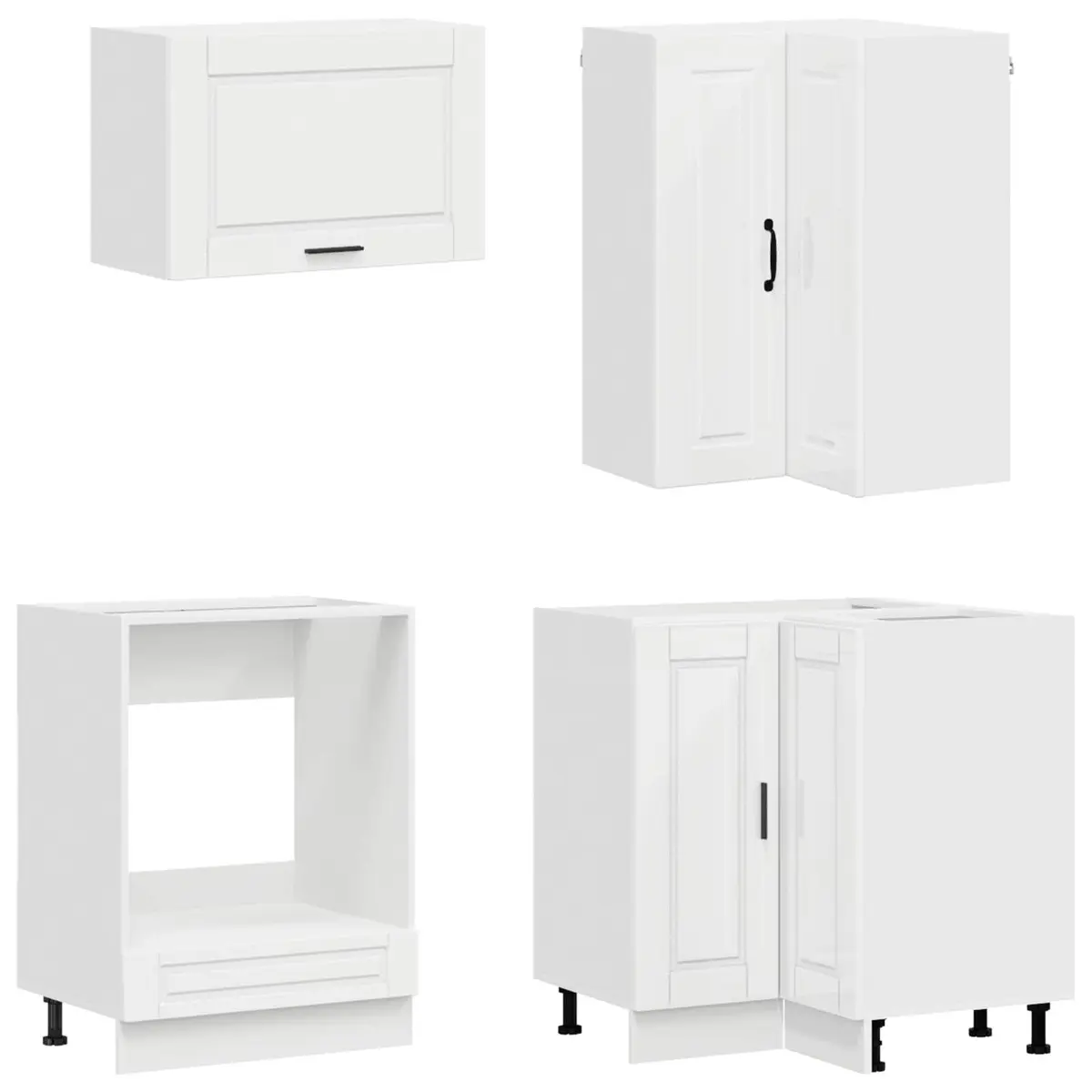 Kitchen Unit PORTO 8 pcs High Gloss White Engineered Wood Cabinet Storage