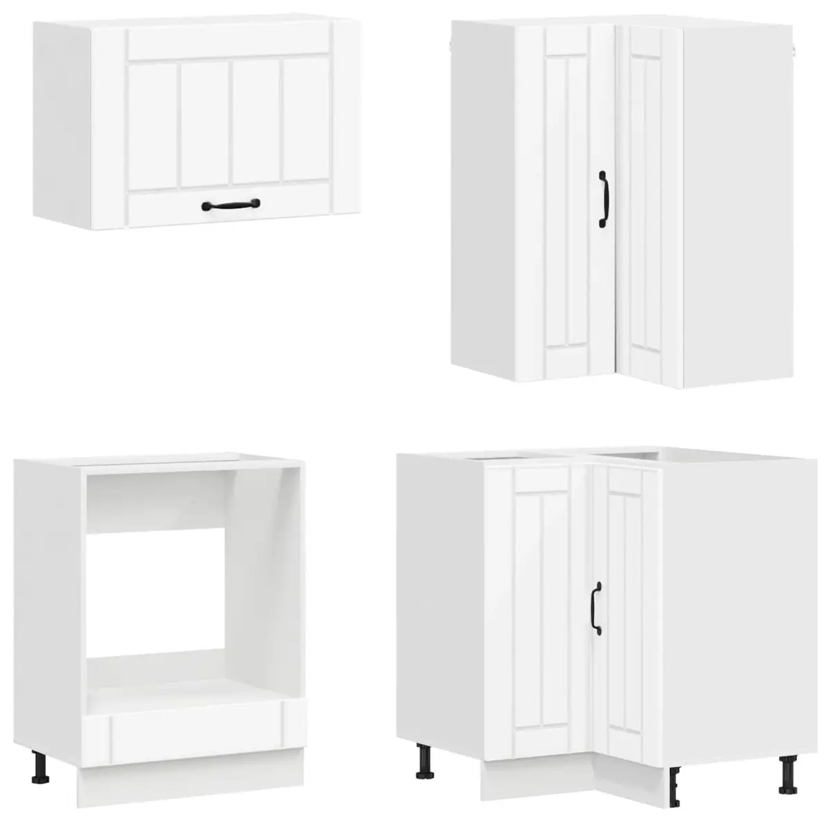 Kitchen Unit 8 Pieces White Modern Cabinet Storage Engineered Wood Adjustable