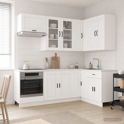 8-Piece High Gloss White Kitchen Storage Unit Specs