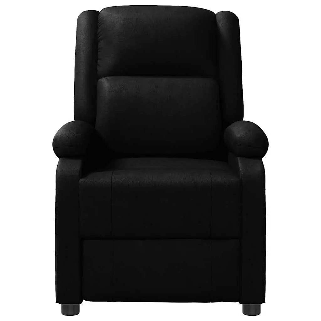 Electric Massage Chair Reclining for Home Black Faux Leather 3 Position 6 Point Vibration