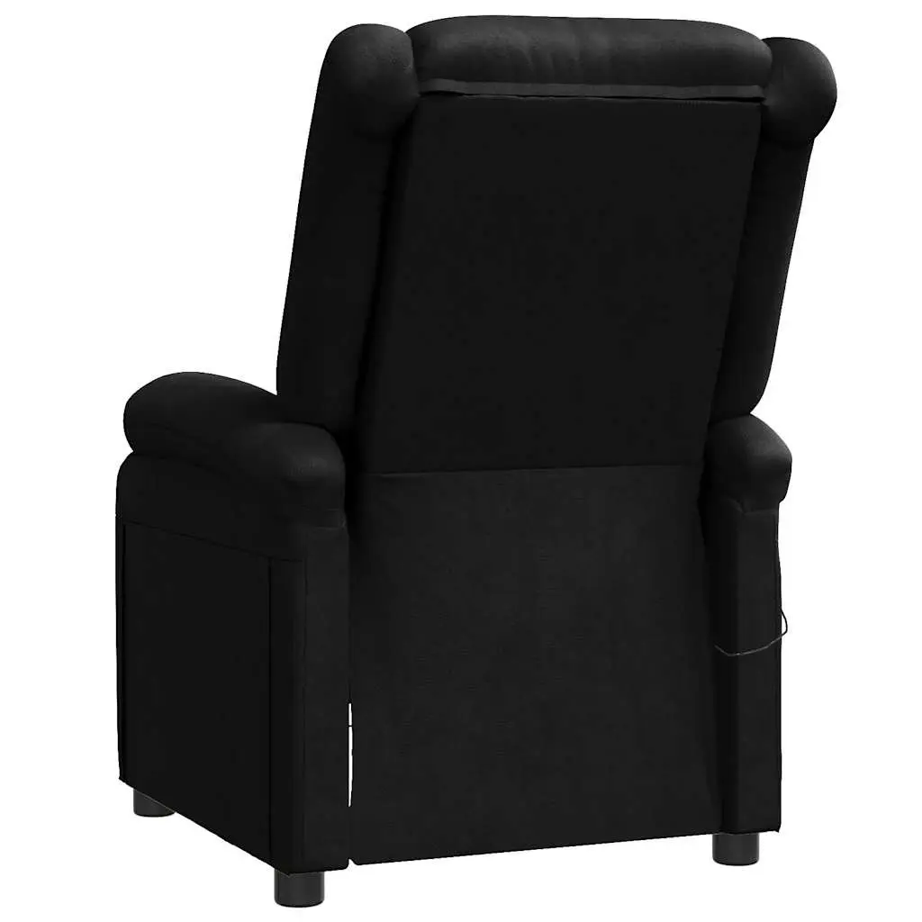 Electric Massage Chair Reclining for Home Black Faux Leather 3 Position 6 Point Vibration
