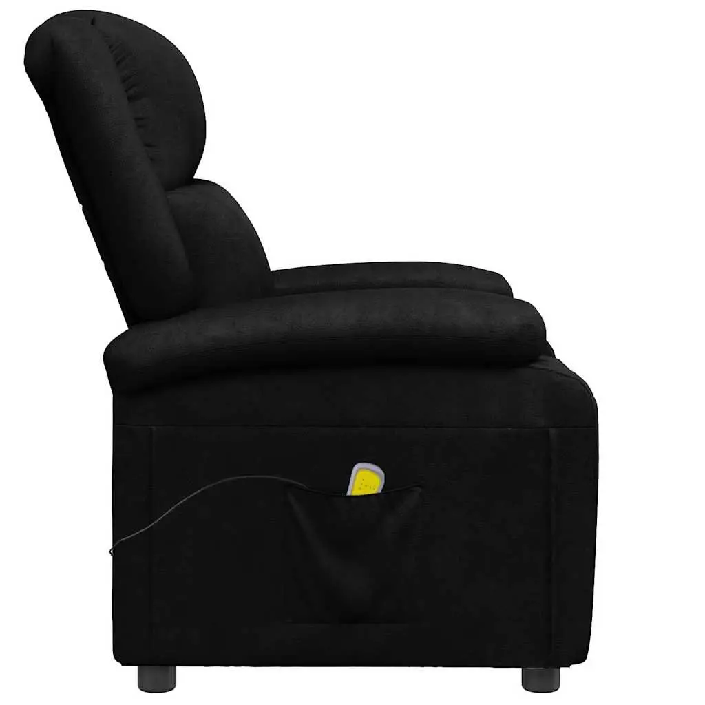 Electric Massage Chair Reclining for Home Black Faux Leather 3 Position 6 Point Vibration