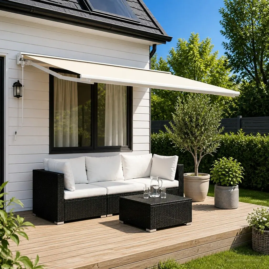 Awning Replacement Fabric Cream 400 x 300 cm Outdoor Shade UV Weather Resistant