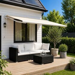 Awning Replacement Fabric - Cream 400 x 300 cm, Durable Design
