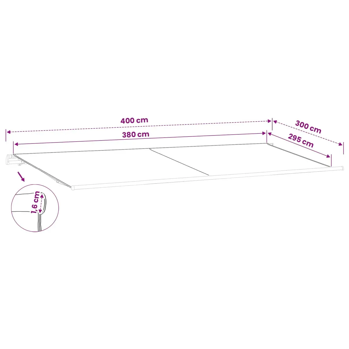 Awning Replacement Fabric Cream 400 x 300 cm Outdoor Shade UV Weather Resistant
