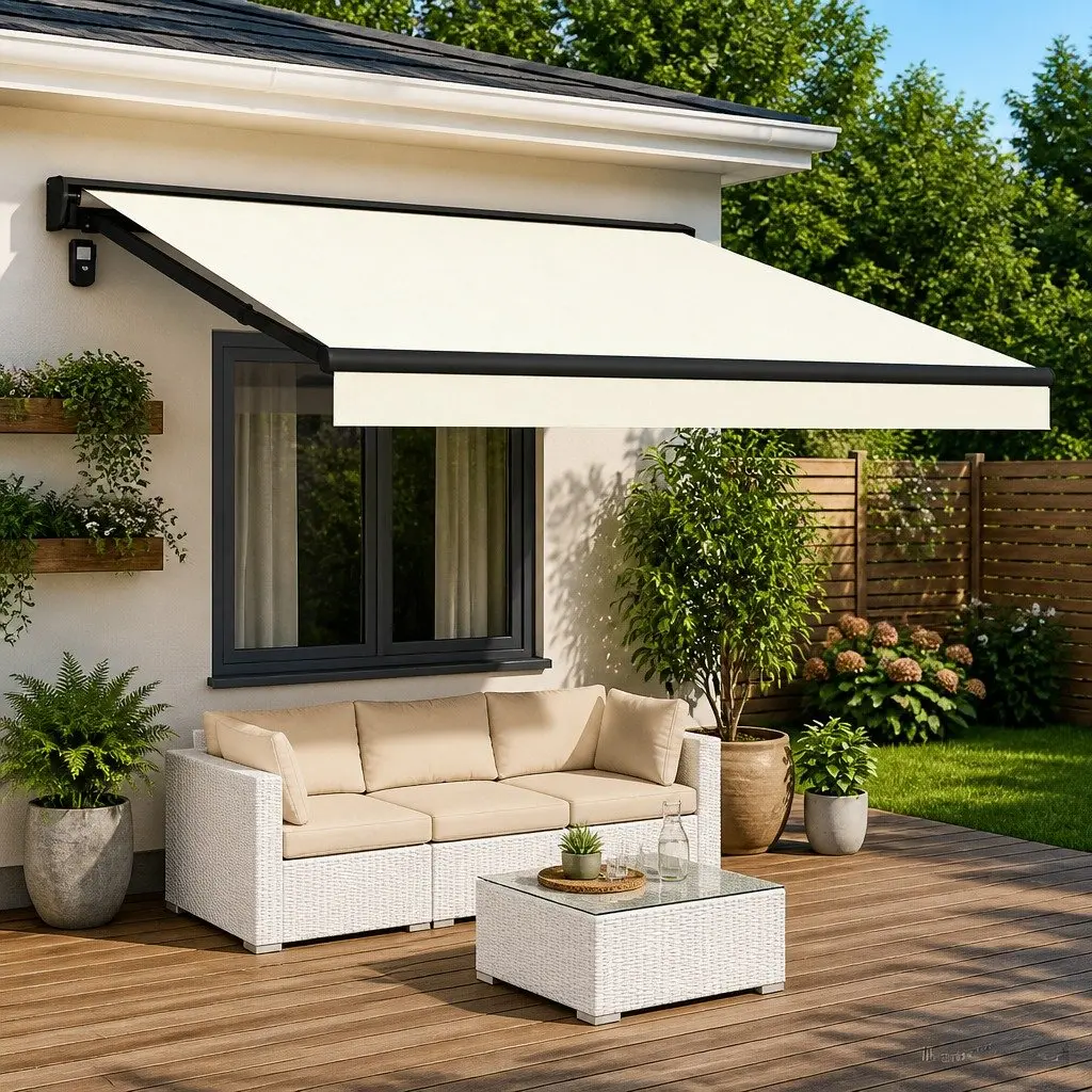 Awning Replacement Fabric Outdoor Shade 450 x 300 cm Cream Weather-Resistant