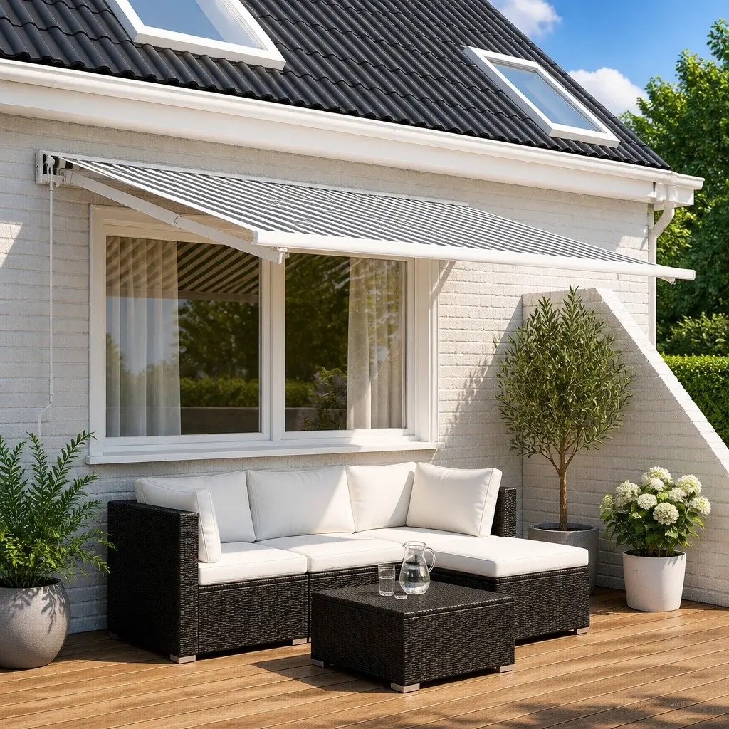 Replacement Awning Fabric for Garden 350 x 250 cm UV Weather Resistant Anthracite White
