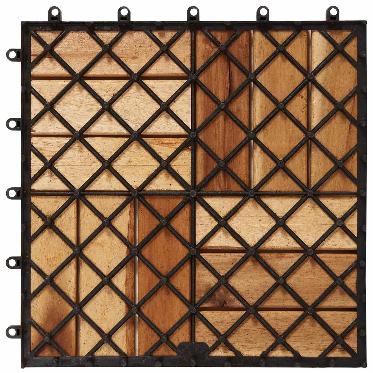 Acacia Hardwood Decking Tiles Outdoor Patio Interlocking 30x30cm
