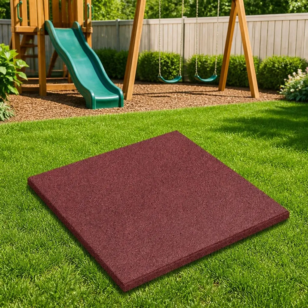 18 pcs Red Fall Protection Tiles 50 x 50 cm