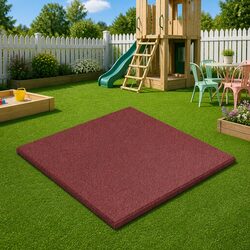 Outdoor Rubber Flooring Tiles – 24 Red Fall Protection Tiles