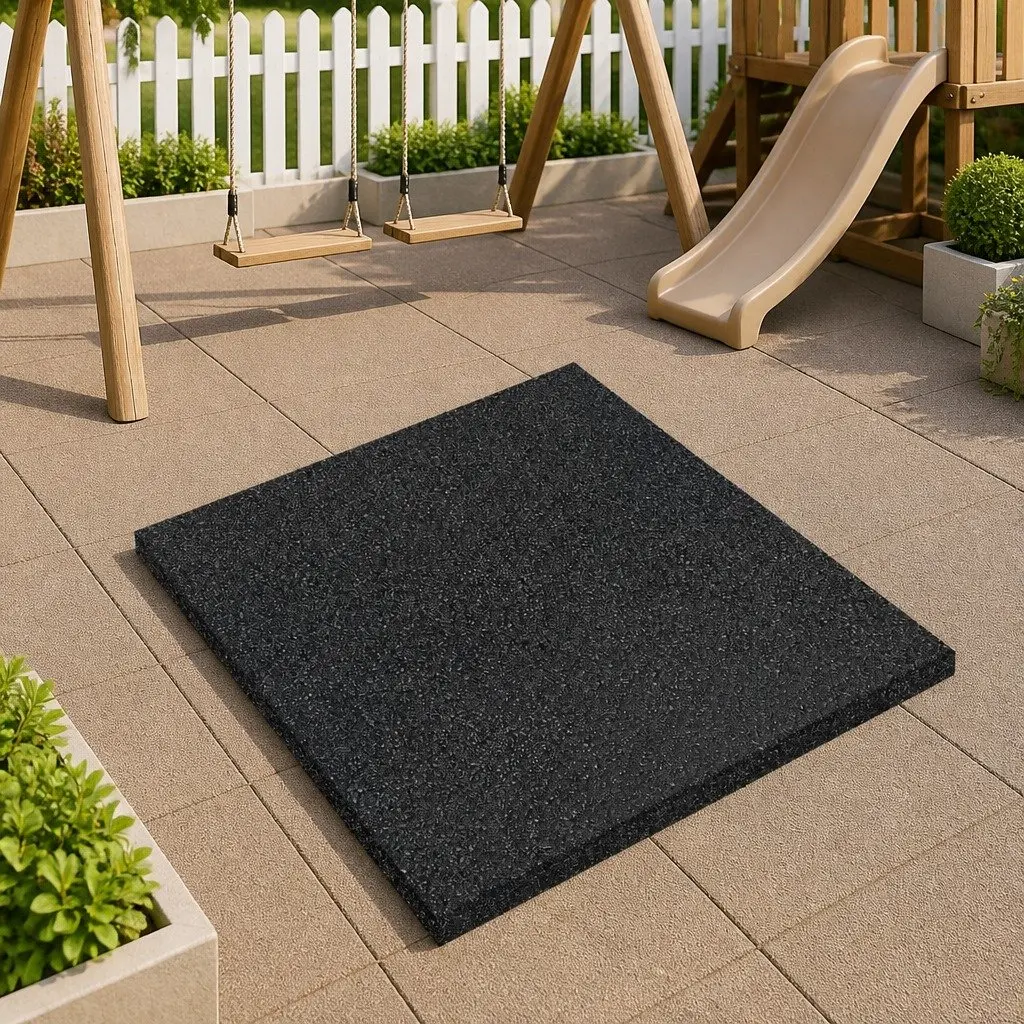 Fall Protection Tiles Outdoor Flooring Rubber 50 x 50 cm 12 Piece