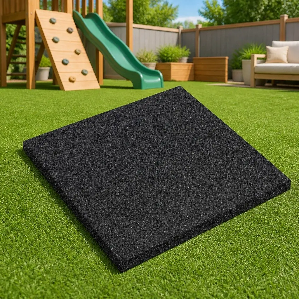 Fall Protection Rubber Tiles Outdoor Garden 50x50cm 18 Piece