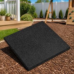 Fall Protection Tiles 24 pcs Black 50 x 50 cm Outdoor Garden Flooring Safety